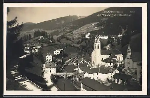 AK Matrei a. d. Brennerbahn, Ortsansicht aus der Vogelschau