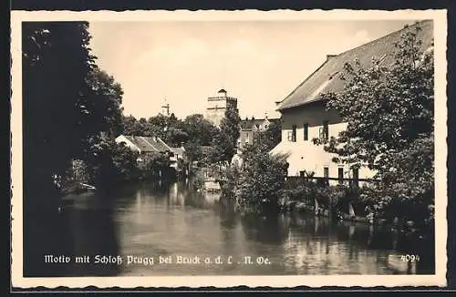 AK Bruck a. d. L., Blick zum Schloss Prugg