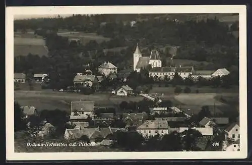 AK Hofstetten-Grünau a. d. Pielach, Ortsansicht mit Kirche