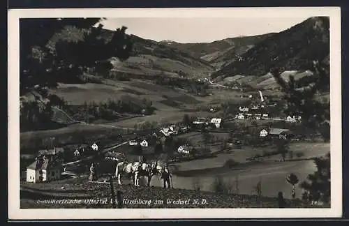 AK Otterthal am Wechsel, Blick von einer Anhöhe auf den Ortf