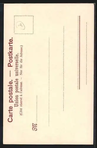 Lithographie Schweiz, Panorama mit Bergen