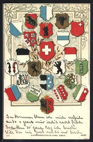 AK Zürich, Schweizer Wappen, Luzern, Bern, Uri
