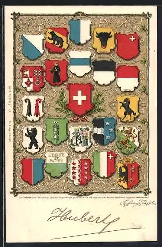 AK Zürich, Eidgenöss. Sängerfest 1905, Wappen