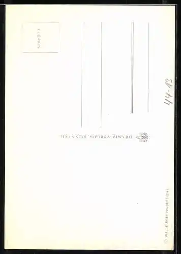 AK Mickey Maus in der Hängematte im Garten