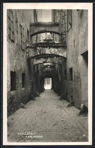 AK Villach, Strassenpartie in der Karlgasse