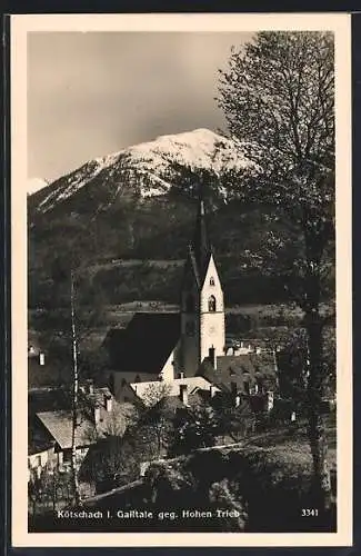AK Kötschach i. Gailtal, Kirche gegen Hohen Trieb