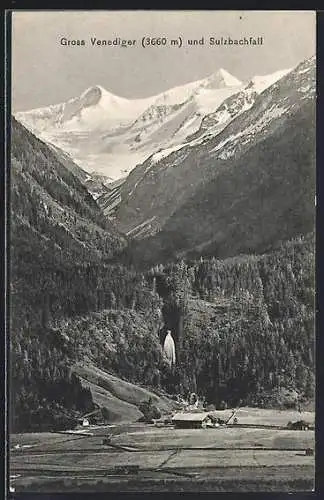 AK Neukirchen am Grossvenediger, Panorama und Sulzbachfall