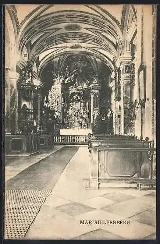 AK Gutenstein, Mariahilferberg, Kirche, Innenansicht