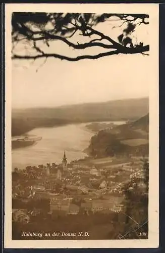 AK Hainburg an der Donau, Teilansicht mit Kirche