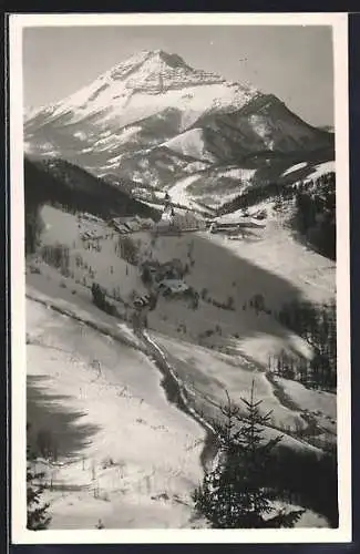 AK Annaberg, Panorama mit dem Ötscher im Schnee