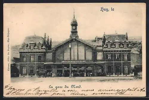 AK Huy, La gare du Nord, Bahnhof