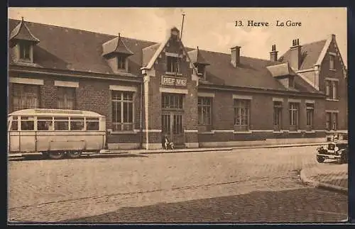 AK Herve, La Gare, Bahnhof