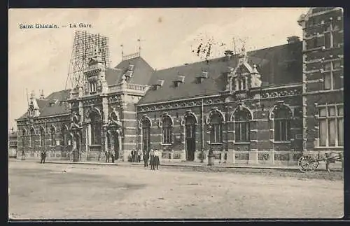 AK Saint Ghislain, La Gare, Bahnhof
