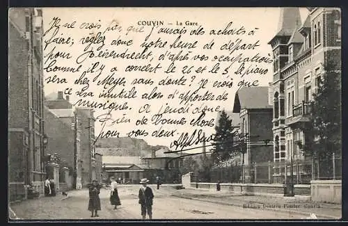 AK Couvin, La Gare, Bahnhof