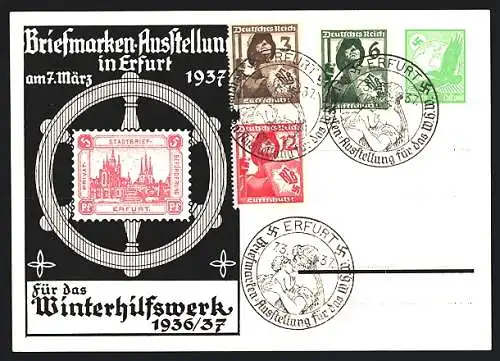 AK Erfurt, Briefmarken-Ausstellung 1937 für das Winterhilfswerk, Ganzsache