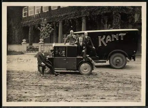 Fotografie Auto Hanomag Kommissbrot & Kastenwagen mit Werbeschriftzug Kant