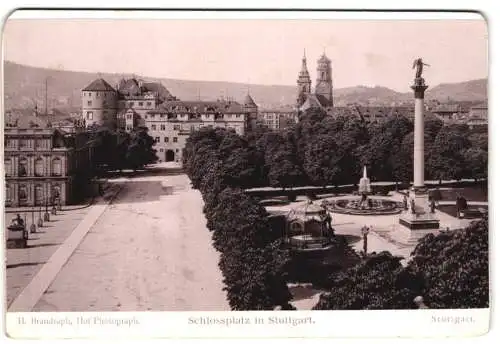 Fotografie H. Brandseph, Stuttgart, Ansicht Stuttgart, Schlossplatz, Kabinett Fotografie