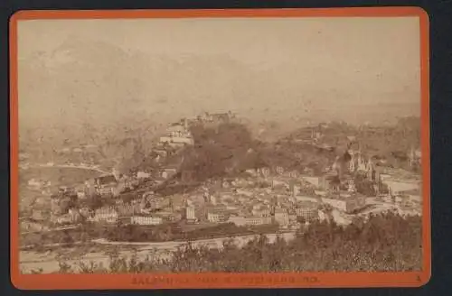 Fotografie Würthle & Spinnhirn, Salzburg, Schwarzstrasse 7, Ansicht Salzburg, Blick auf die Stadt vom Kapuzinerberg