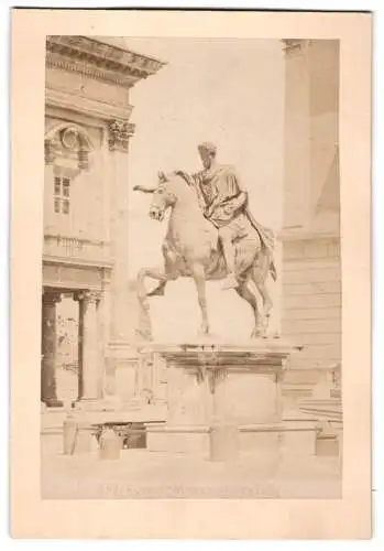 Fotografie unbekannter Fotograf, Ansicht Rom, Reiterstatue von Mark Aurel