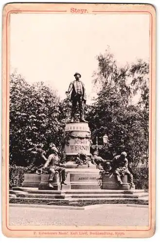 Fotografie Karl Lintl, Steyr, Ansicht Steyr, Monument Josef Werndl