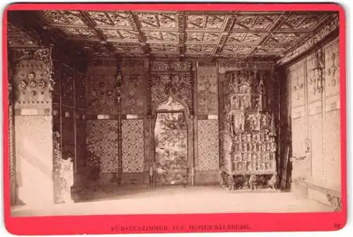 Fotografie Würthle & Spinnhirn, Salzburg, Schwarzstrasse No. 7, Ansicht Salzburg, Fürstenzimmer auf Hohen-Salzburg