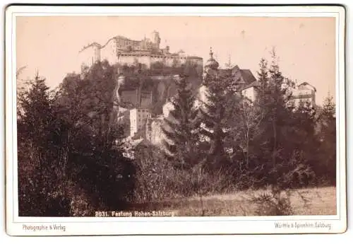 Fotografie Würthle & Spinnhirn, Salzburg, Ansicht Salzburg, Blick zur Festung Hohensalzburg
