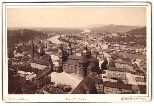 Fotografie Würthle & Spinnhirn, Salzburg, Ansicht Salzburg, Panoramablick über die Stadt von der Festung aus