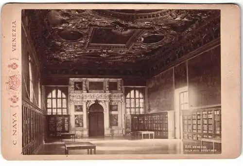 Fotografie C. Naya, Venedig, Piazza S. Marco, Ansicht Venedig, prunkvoller Saal, Sala dello Scrutinio