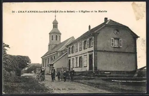 AK Chavennes-les-Grandes, L`Eglise et la Mairie