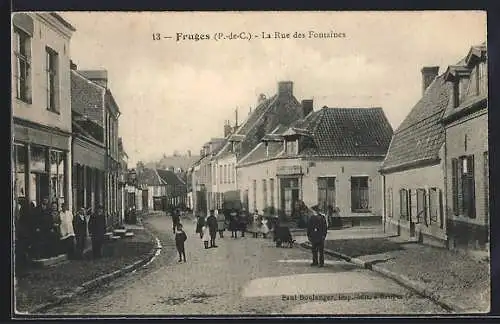 AK Fruges, La Rue des Fontaines