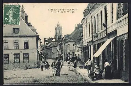 AK Aire-sur-la-Lys, Vue prise de la Place du Rivage