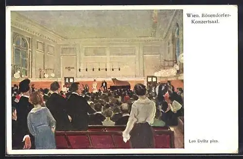 Künstler-AK Wien, Blick in den Bösendorfer-Konzertsaal