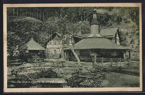 AK Falkenstein, Brauerei Gasthaus Falkenstein mit Gartenlokal