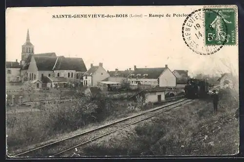 AK Sainte-Geneviève-des-Bois, Rampe de Peteloup, Blick über die Bahnstrecke zum Ort