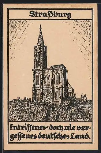 Künstler-AK Strassburg, Blick auf das Münster