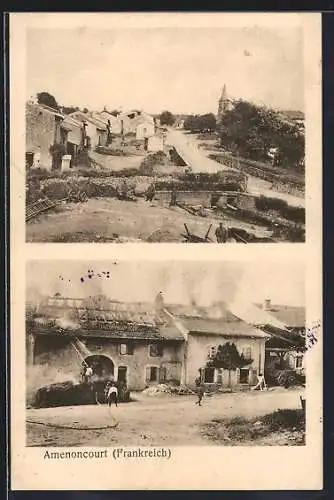 AK Amenoncourt, Löschen eines Brandes, Strassenpartie