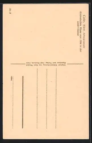 AK Calw, Altdeutsches Haus von 1694 in der Leder-Gasse