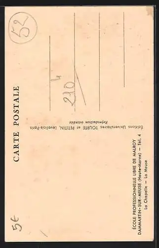 AK La Chapelle /Flogny, Église vue de la rivière et arbres en hiver