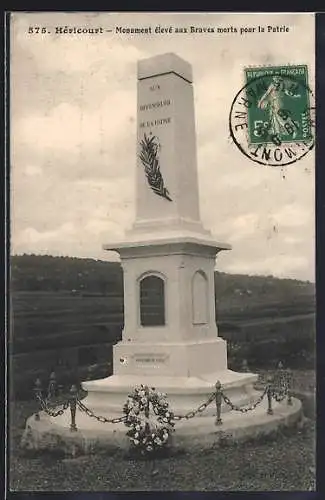AK Héricourt, Monument élevé aux Braves morts pour la Patrie