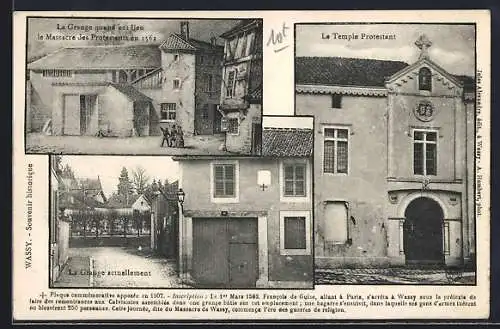 AK Wassy, Souvenir historique: La Grange et le Temple Protestant, site du massacre des protestants en 1562