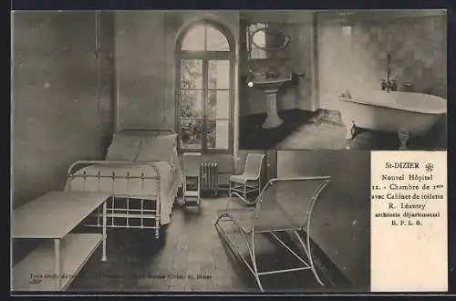 AK St-Dizier, Nouvel Hôpital, Chambre de 1ère avec Cabinet de toilette