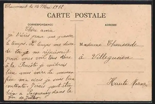 AK Chaumont, L`Hôpital et le jardin avec des personnes devant le bâtiment