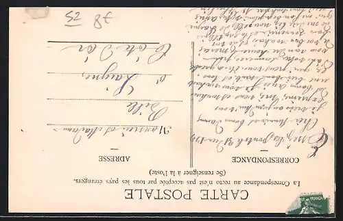 AK Chaumont, La Banque de France vue depuis la rue avec arbres en avant-plan