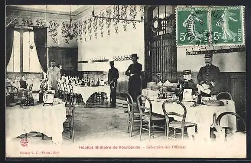 AK Bourbonne-les-Bains, Réfectoire des Officiers à l`Hôpital Militaire