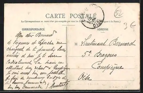 AK Bourbonne-les-Bains, Réfectoire des Officiers à l`Hôpital Militaire