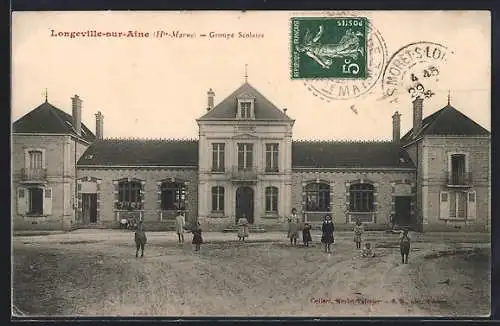 AK Longeville-sur-Aine /Hte-Marne, Groupe Scolaire