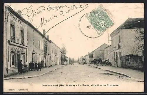 AK Juzennecourt /Hte. Marne, La Route, direction de Chaumont