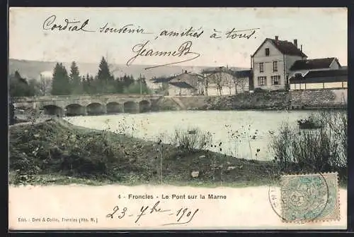 AK Froncles, Le Pont sur la Marne