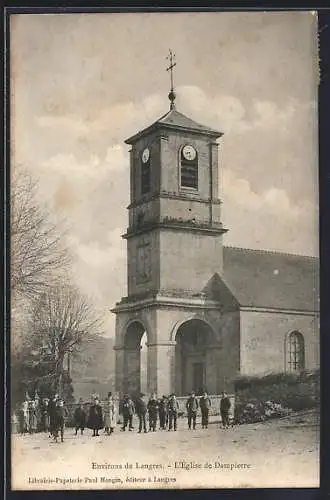 AK Dampierre, L`Église de Dampierre avec des personnes devant