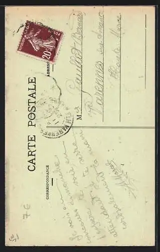 AK Merrey /Haute-Marne, Hôtel Terminus et groupe de personnes devant le bâtiment